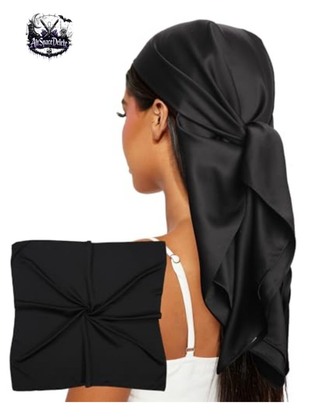 Matte Satin 35 Inch Square Head Scarf Silk Feel Hair Wrap Bandana